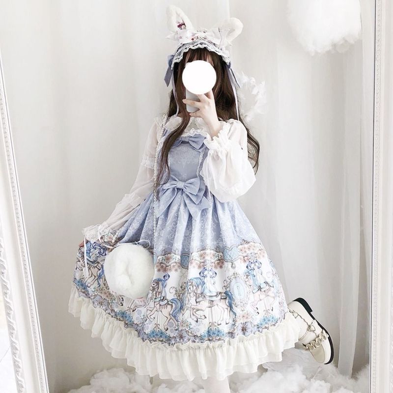 Đề Nghị lolita Váy Trọn Bộ jsk Đầm Bé Gái Dễ Thương lolita Váy Ngắn Pettis Suspender Đầm Nữ