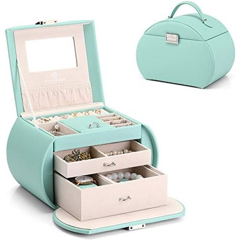 elry Box for Girls Princess Style Jewelry Box 3-Layer Kids Jewelry Case with Mirror for Girls 8-12 B
