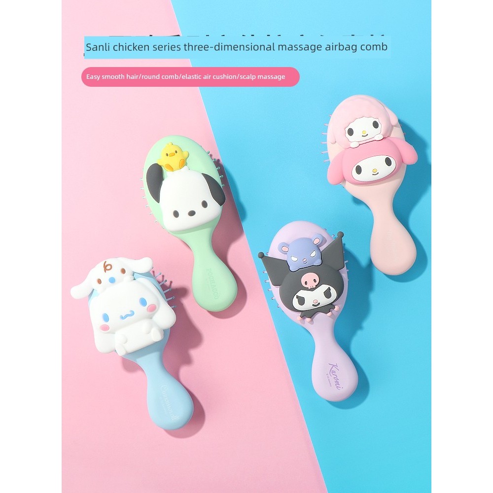 lược gỡ dối lược gỡ dối mini Lược túi khí chống tĩnh điện miniso Cinnamon Dog