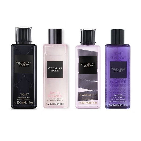 Nước hoa xịt thơm toàn thân Victoria's Secret 250ml-Scandalous/Night/Basic Instinct/Love is Heavenly