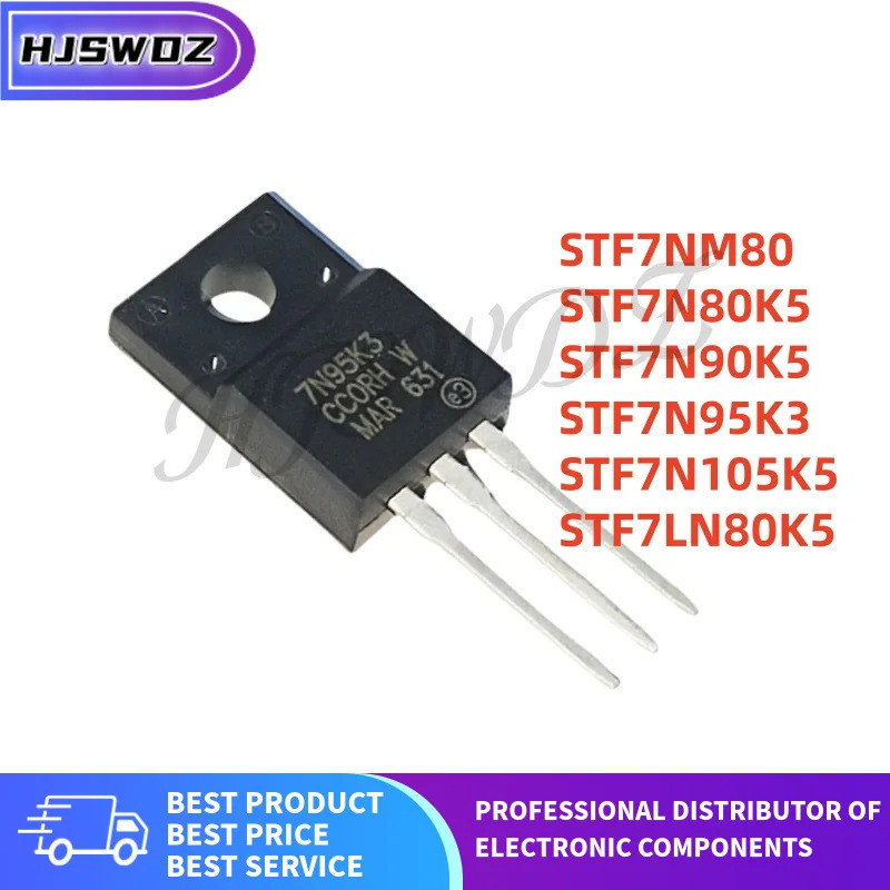 10 Cái STF7NM80 STF7N80K5 STF7N90K5 STF7N95K3 STF7N105K5 STF7LN80K5 7N80 7N80K5 7N90K5 7N95K3 7N105K