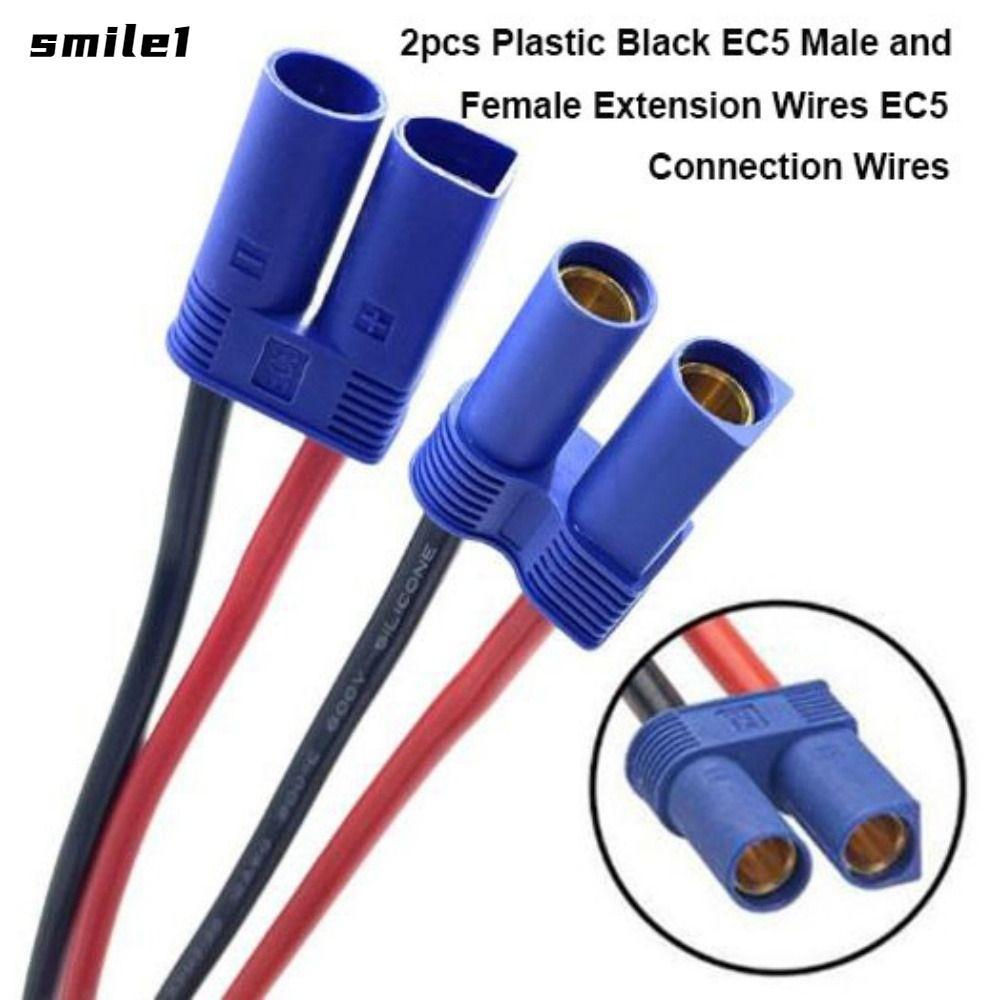 SMILE 2 Dây Kết Nối EC5, 6 Kiểu Dây Nối Dài Màu Đen, Dây Kết Nối Khởi Động Khẩn Cấp Bằng Nhựa EC5 Na