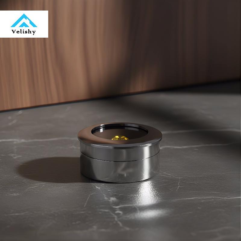 Hộp trưng bày đá quý tròn Velishy SStore Trang sức Đá lưu trữ Quà tặng kim loại Hộp đựng sắp xếp để 