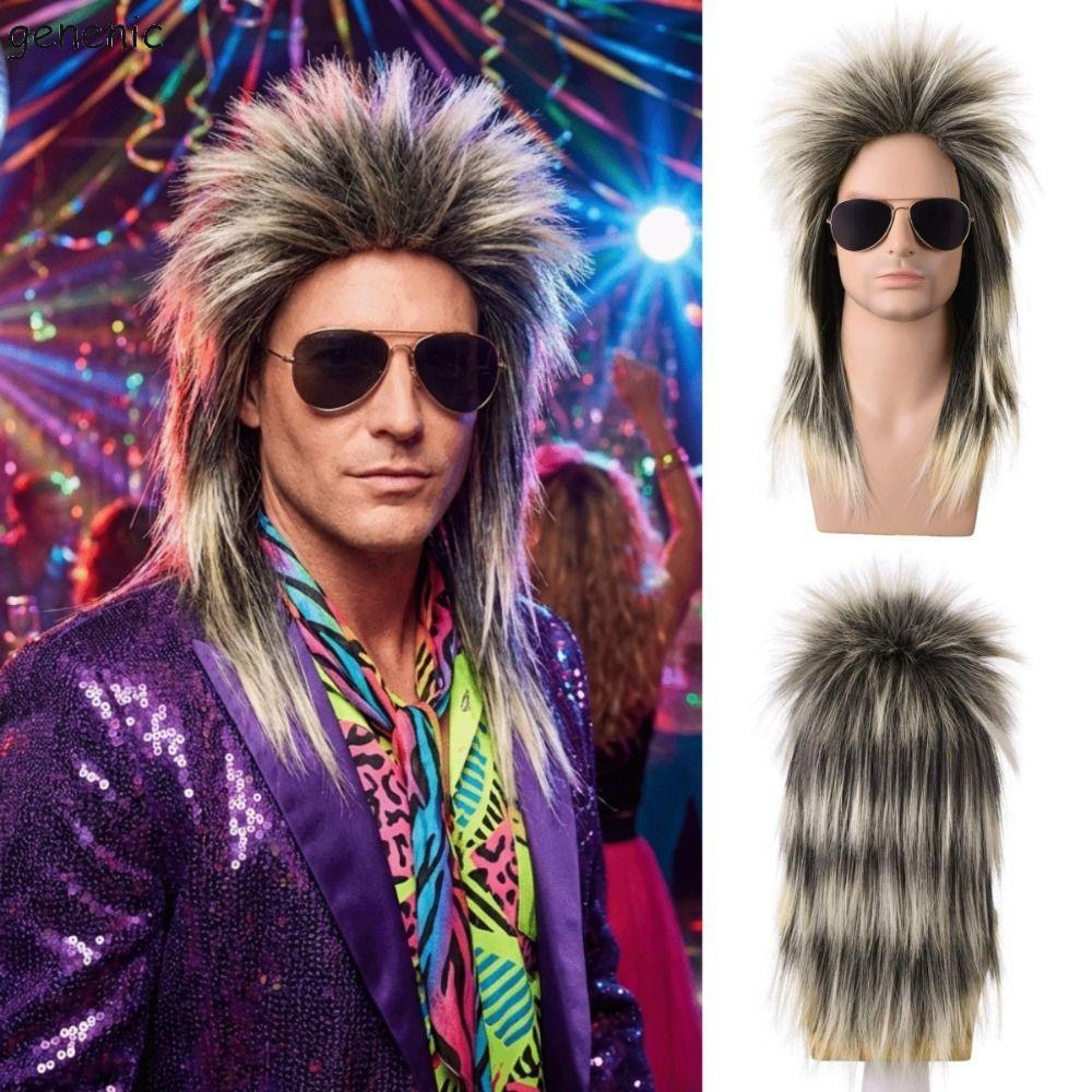 Trang Phục Tóc Giả GENENIC Retro Mullet Nam, Style 70s-80s, Punk Tự Nhiên Cho Fancy Show
