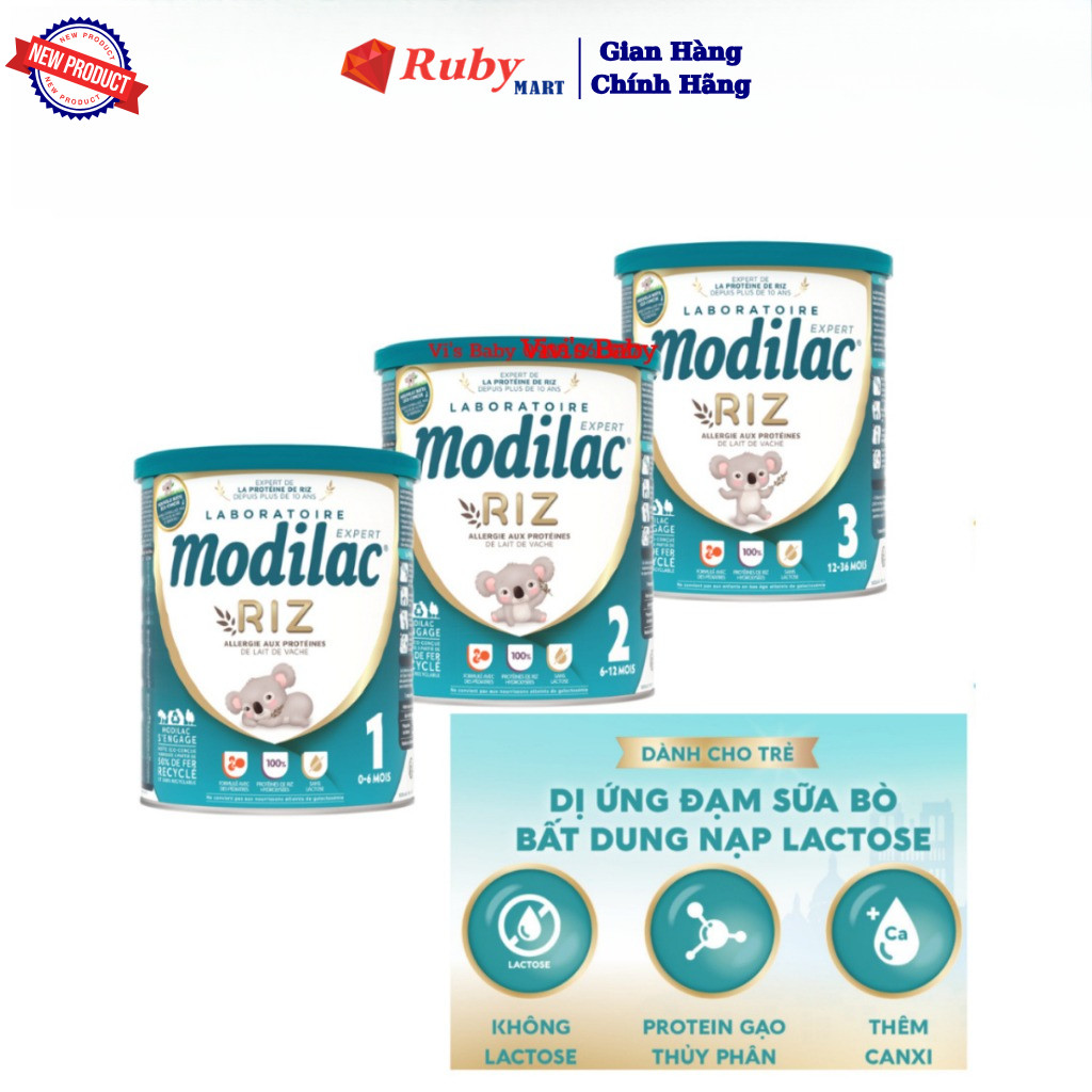 Sữa Modilac Riz Số 1,2,3 Lon 800g sữa bột công thức giúp bé dị ứng đạm bò và bất dung nạp đường lact