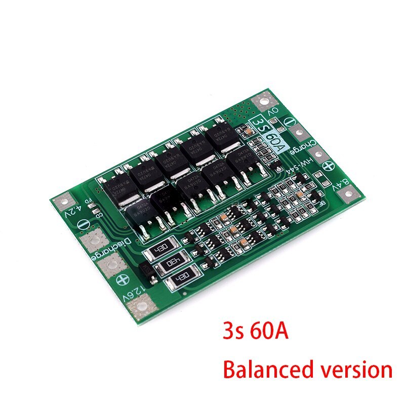 Bảng bảo vệ sạc pin Lithium Li-ion 3S / 4S 40A 60A 18650 BMS cho động cơ khoan 11