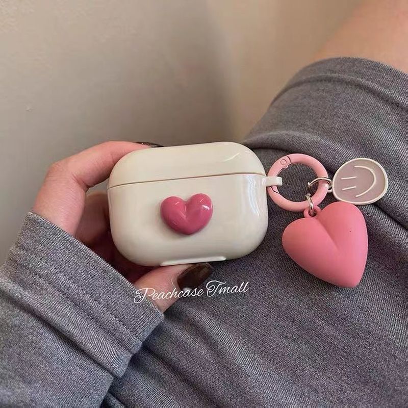 立体爱心ins苹果AirPods Pro3耳机壳苹果4代蓝牙耳机保护套苹果34.263D Heart-Shaped Ins-Style Apple AirPods Pro3 Earphone Case