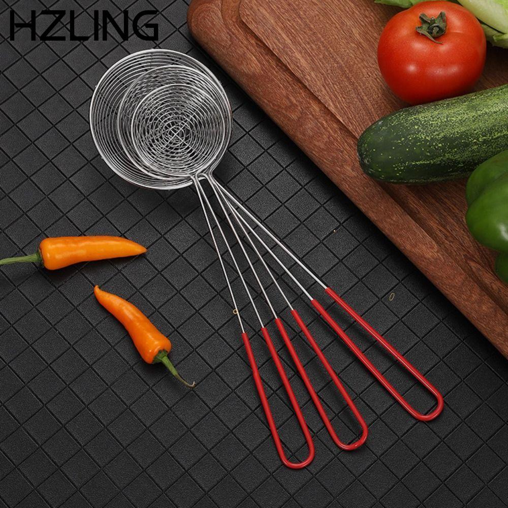 Thìa Trà Sữa HZLING, Lọc Boba Thép Không Gỉ Rây Lọc, Rây Rây Đỏ Tay Cầm Trà Sữa Cửa Hàng Essential T