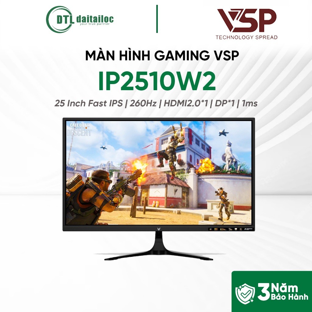 Màn Hình Gaming IP2510W2 25 Inch Fast IPS 260Hz 1ms | Chính Hãng | Bảo Hành 36 Tháng