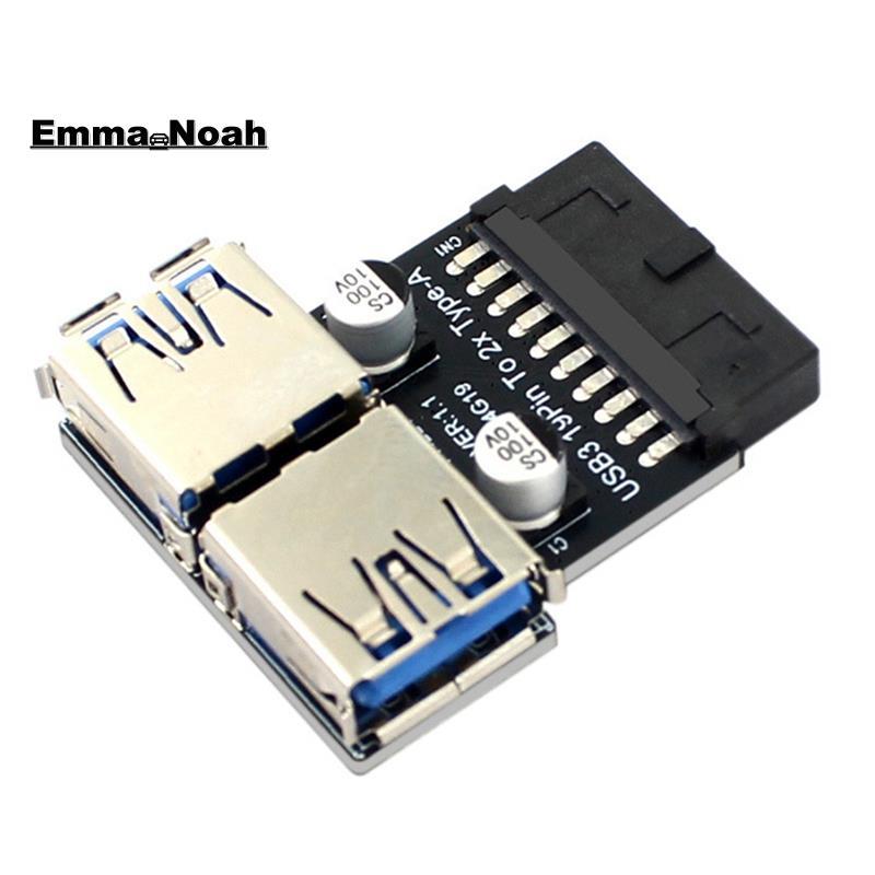 Bộ chuyển đổi 19Pin sang Dual USB3.0 / 3.1 19P / 20P sang Dual Type-A Female Front Connector Convert
