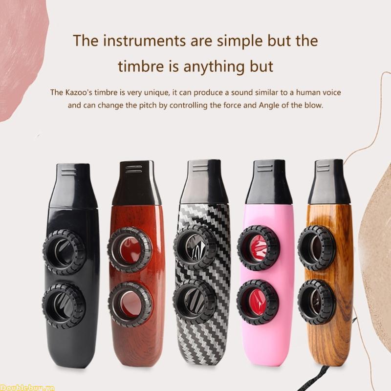 Doublebuy Nhỏ Kazoo Nhạc Cụ Hai Màng Kazoo Di Động Đôi Sáo Lỗ Kazoo