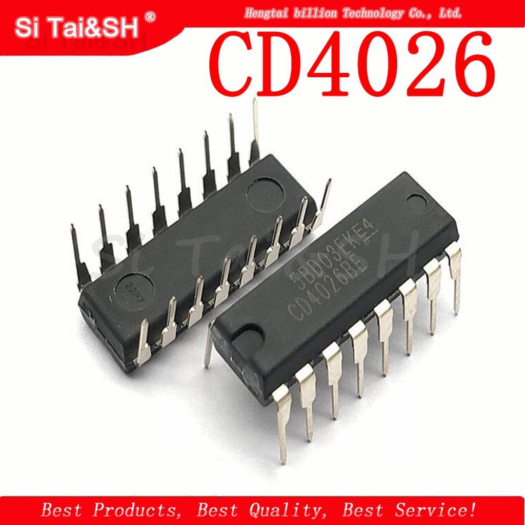 10 Cái / Lô CD4026 CD4026BE 4026 IC CMOS Bộ đếm / Bộ chia DIP-16