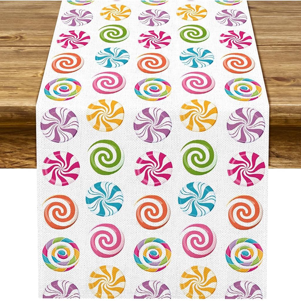 Sunwer Candyland Bàn Chạy Ngọt Kẹo Kẹo Theo Chủ Đề Tiệc Sinh Nhật Trang Trí Bàn Nhà Bếp Phòng Ăn 13 
