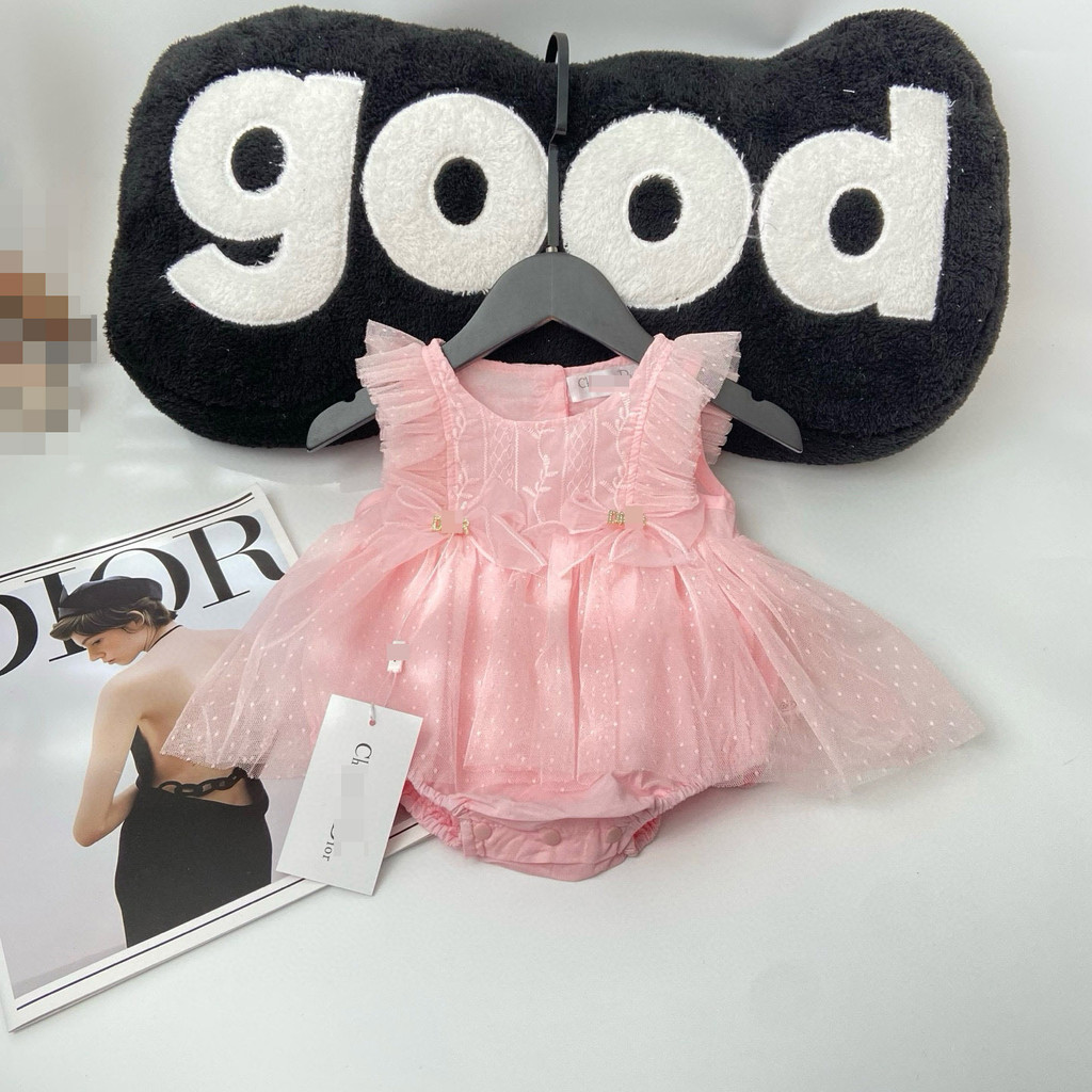 QWOM DR Baby clothes for summer, baby girl's one-piece dress, 100-day birthday dress, princess style