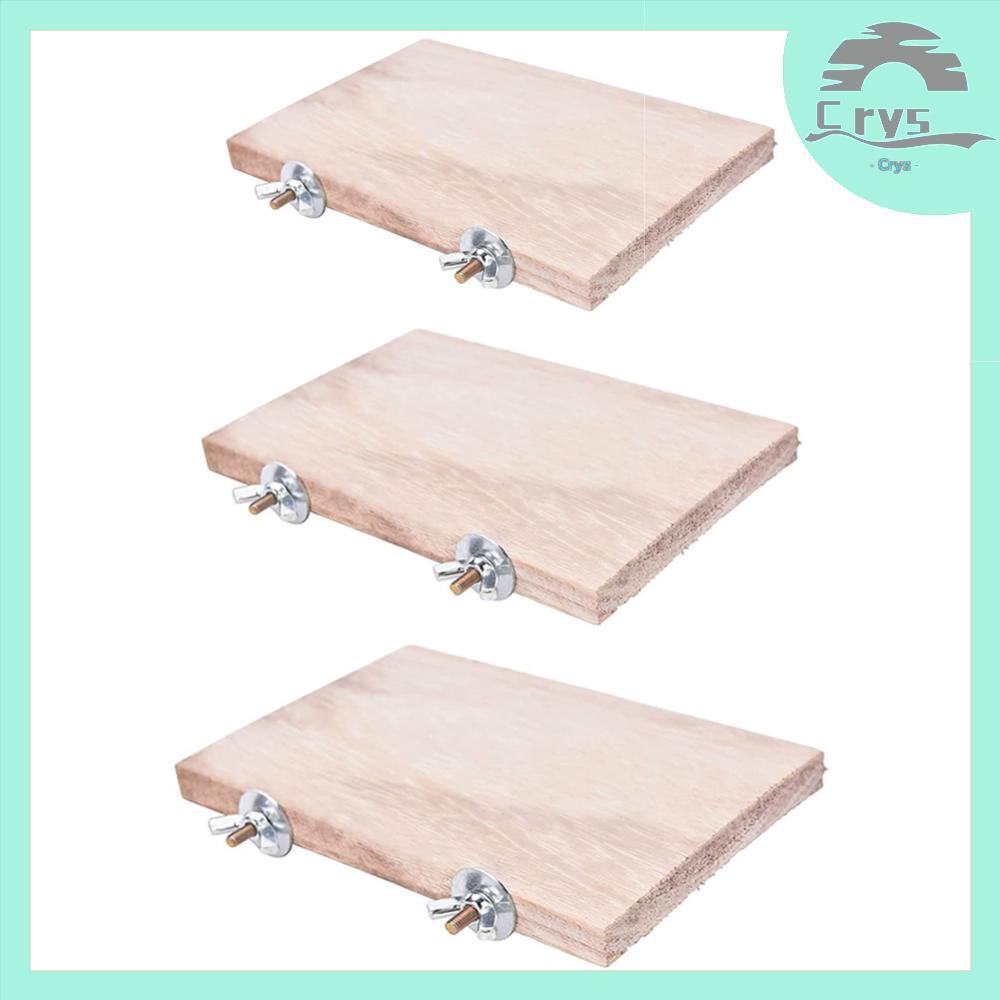[Crystal2.vn] Hamster Platform Pet Parrot Wood Stand Toy Station Board Perches Paw Grinding