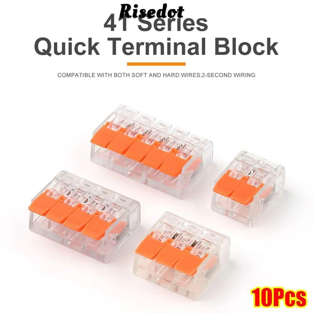RISEDOT 10 Khối đầu cuối nhanh, Đầu nối dây điện 41 Series AWG24-12, Đầu nối dây nối nhỏ gọn dây dẫn