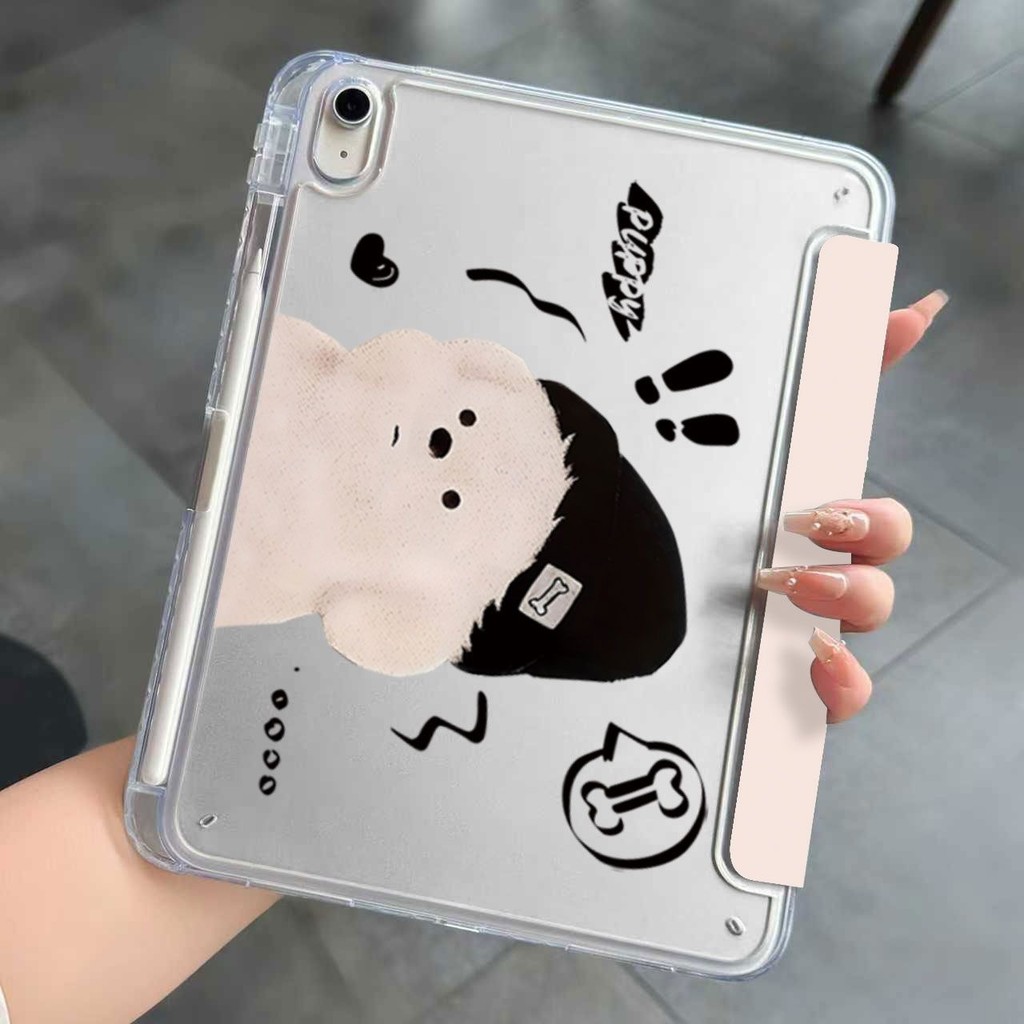 CUNGBAAK Bao iPad 11 Inch M3 Hình Mèo Ragdoll Cute Trong Suốt Chống Trầy Gập Chữ Y Giá Đỡ Bút Tiện