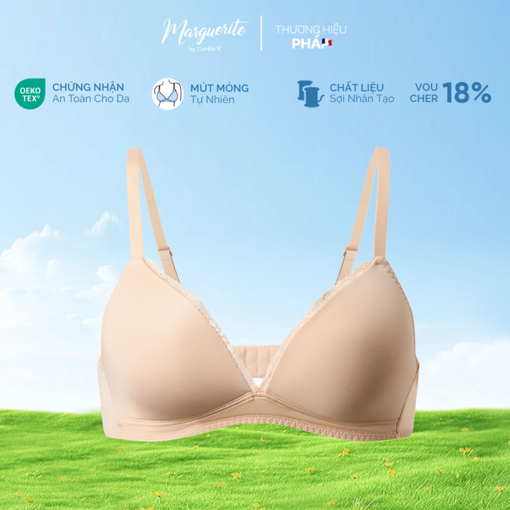 [TOP ÁO LÓT MÙA HÈ] Áo lót nữ không gọng Cup tam giác mút mỏng viền ren, vải thun lạnh, chuẩn OEKO-T
