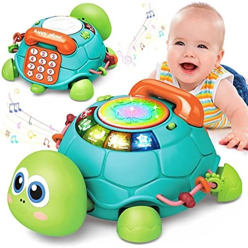 oys 6 to 12 Months, Musical Turtle Crawling Infant Toys, Early Learning Educational Toy with Light &