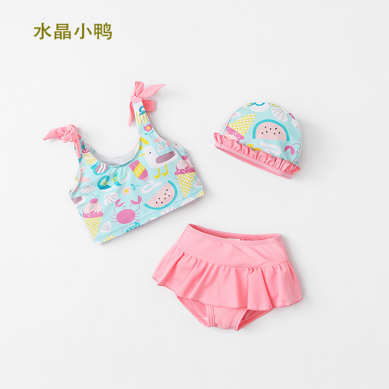 [1-9 Tuổi] Đồ Bơi Trẻ Em Bé Gái Bé Gái Trung Nhỏ Trẻ Em Bé Chia Đồ Bơi Mùa Xuân Nóng Bộ Đồ Bơi