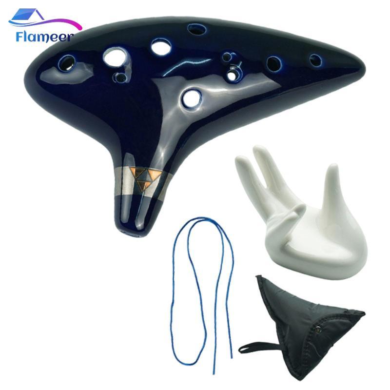 Ocarina Nhạc cụ 12 lỗ bằng gốm chất lượng cao cấp Màn hình âm nhạc cho trẻ mới biết đi Quà tặng sinh