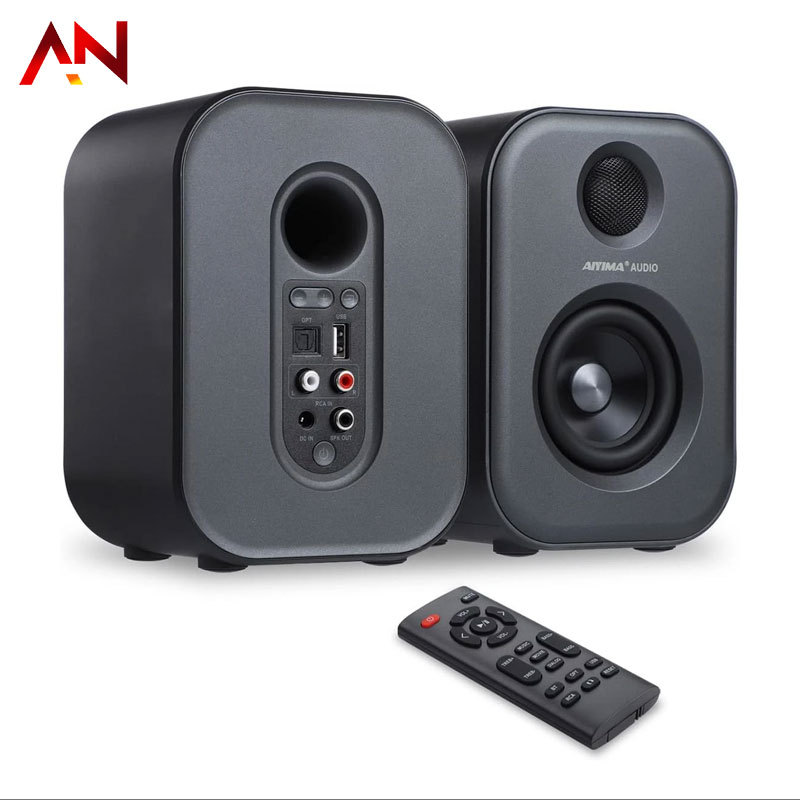 Aiyima S400 là loa bookshelf active 2.0 với Bluetooth 5.3, công suất 40W x2, hỗ trợ Optical, USB, RC