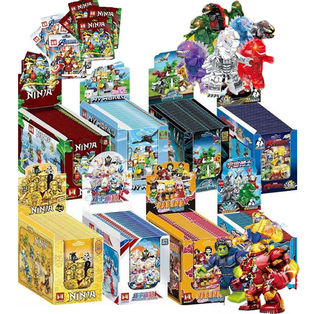 Túi Minifigure Ngẫu Nhiên Minifigure Khối Xây Dựng Đồ Chơi Ninja Marvel Ultraman Godzilla Series Min