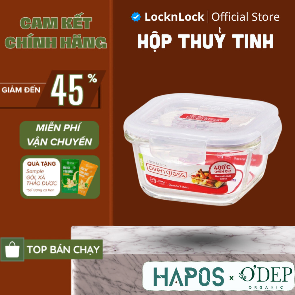 Hộp thuỷ tinh bảo quản thực phẩm dùng được lò vi sóng 300ML LocknLock LLG205 Hàng chính hãng - HAPOS