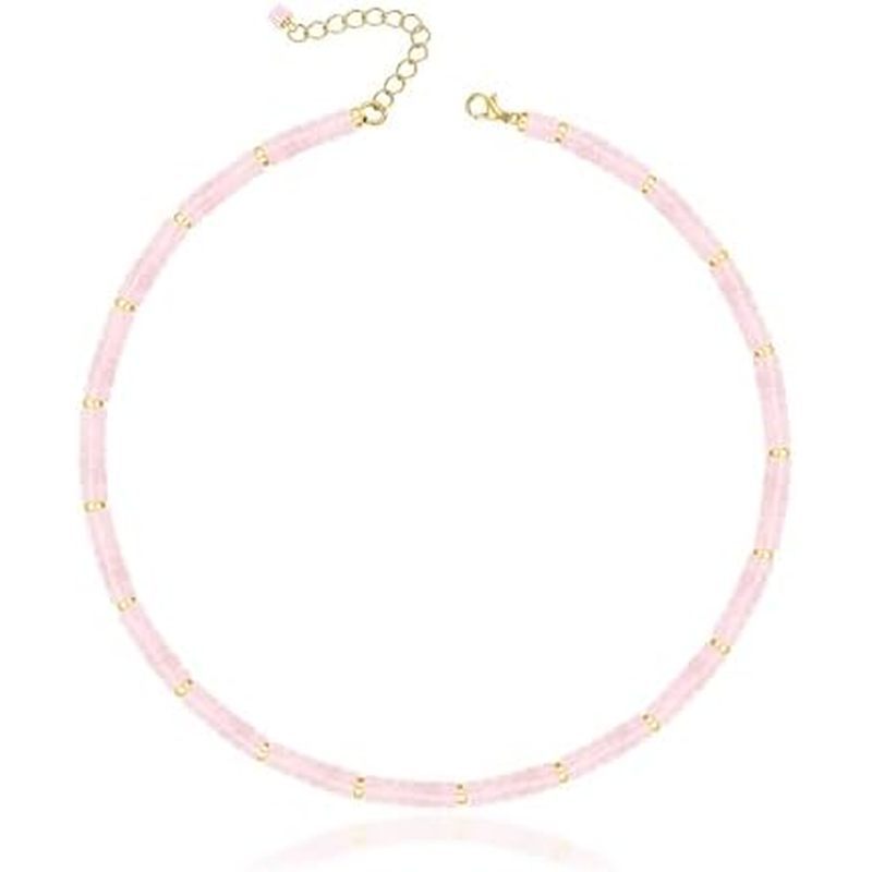 Heishi Style Gemstones/Natural Pearls Beaded Choker Necklace for Women, Handmade Jewelry Gifts for H