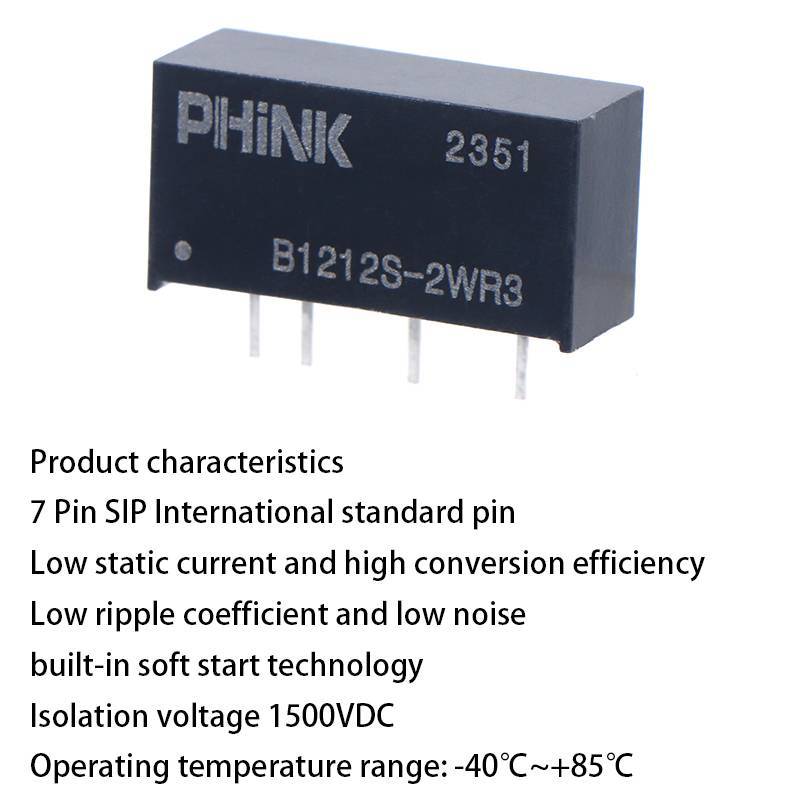 [BCVK] B1212S-2W B1212S-2WR2 / R3 12V Đến 12V DC-DC Mô-đun nguồn cách ly Bảo vệ ngắn mạch Phụ kiện đ
