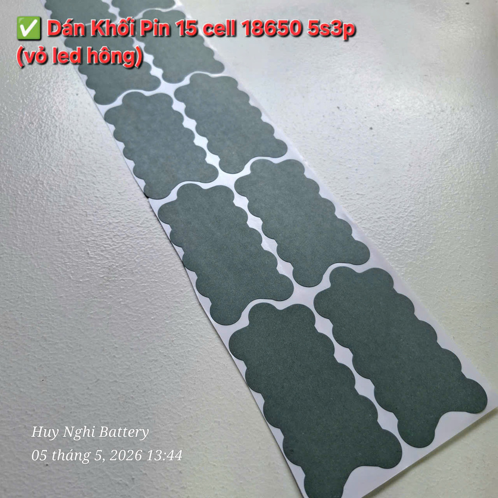 Dán Cách Điệp Khối Pin 15 cell (5s3p) Loại Vỏ Led Hông -   18650