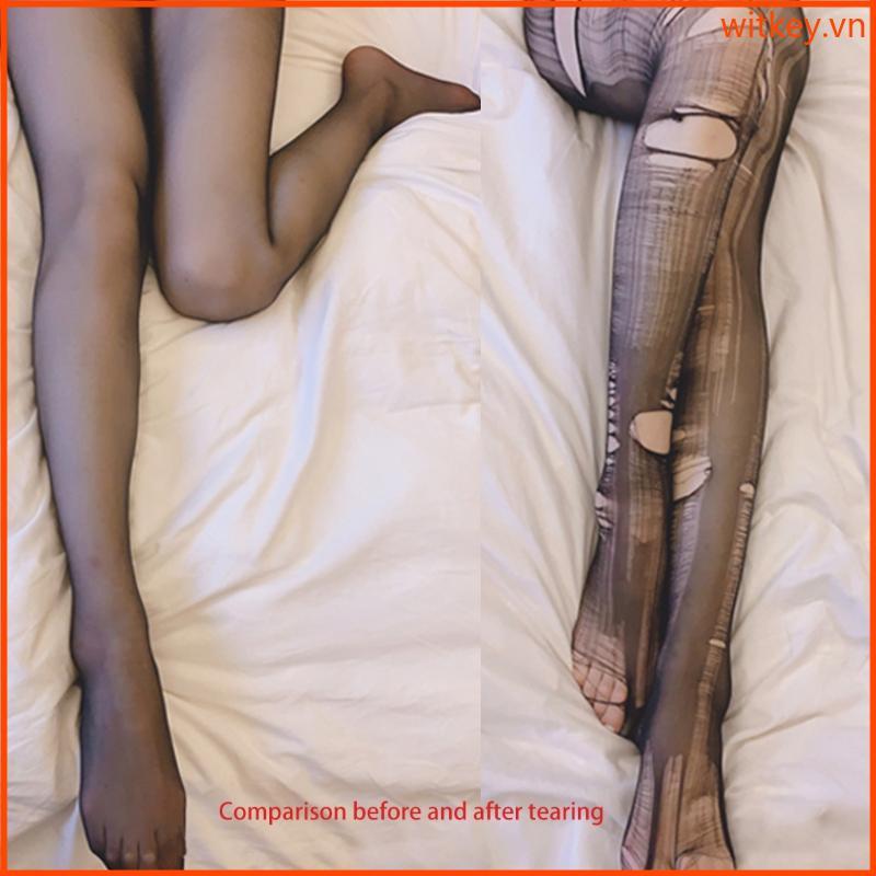 WIT Thin Stocking Hollow Hole Tear Stocking Quần lót dùng một lần