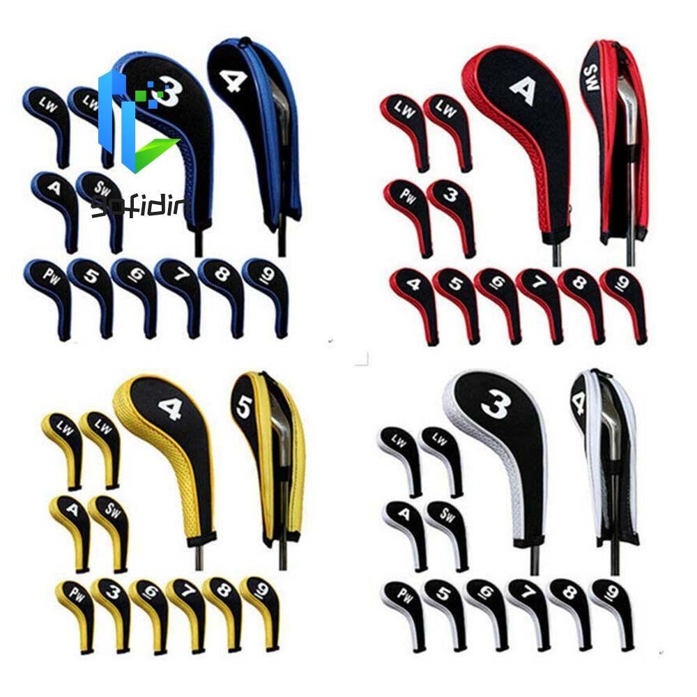 GOFIDIN Golf Iron Headcover Golf Putter 3-9, P, S, A Golf Iron Covers Set 12 Chiếc Vỏ Cực Sắt Có Thi