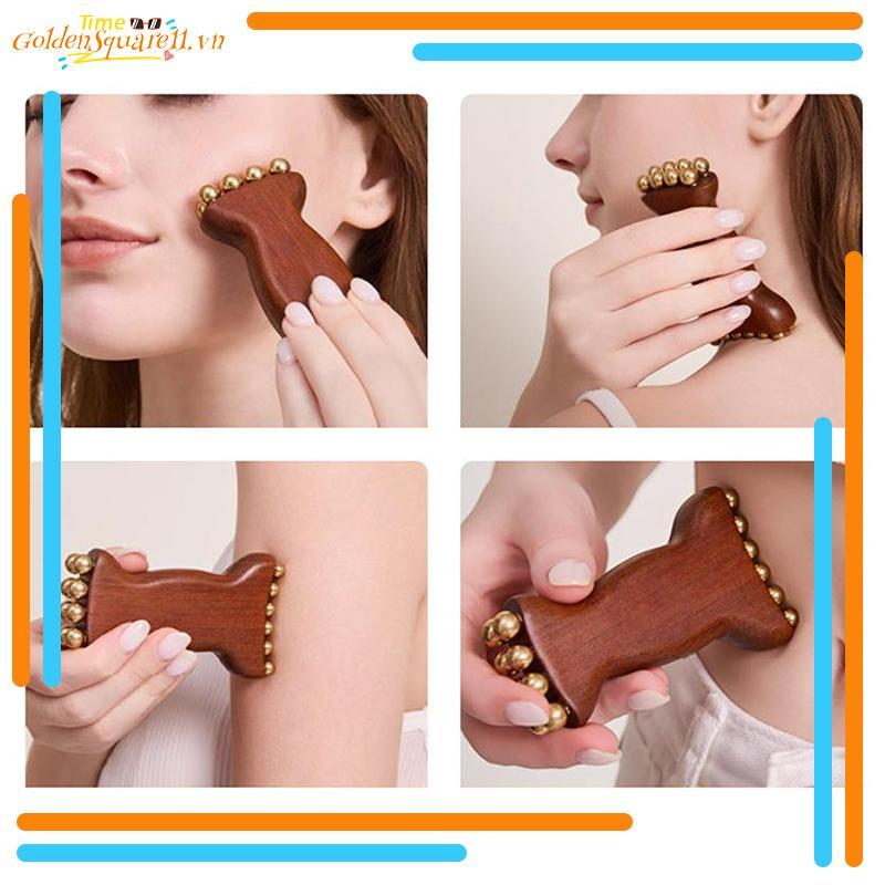 GoldenS Facial Gua Sha Roller Bead Fascia Lifting Tool Cheek Beauty Massage Lymphatic Thoát Nước Mas