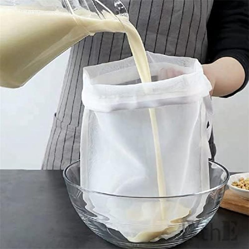 Food Grade Soy Milk Filter Bags, 200 Micron 20*30CM Fine Mesh Bag Milk Filter Bag All Purpose Food S