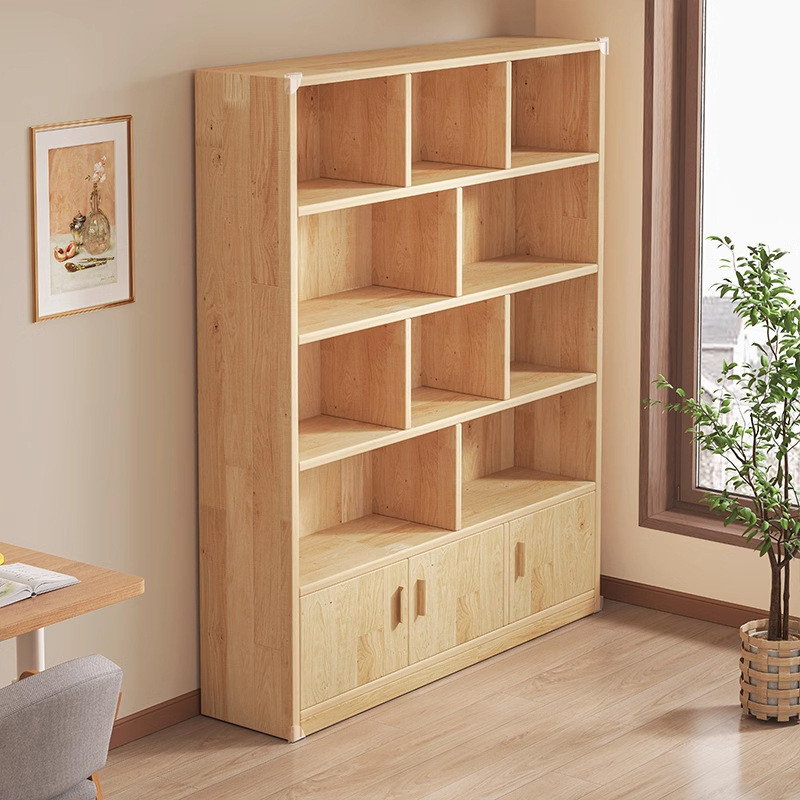 Kệ sách gỗ nguyên khối, tủ đựng đồ đặt sàn, tủ đựng đồ bằng gỗ thông cho trẻ em, tủ đựng đồ treo tườ