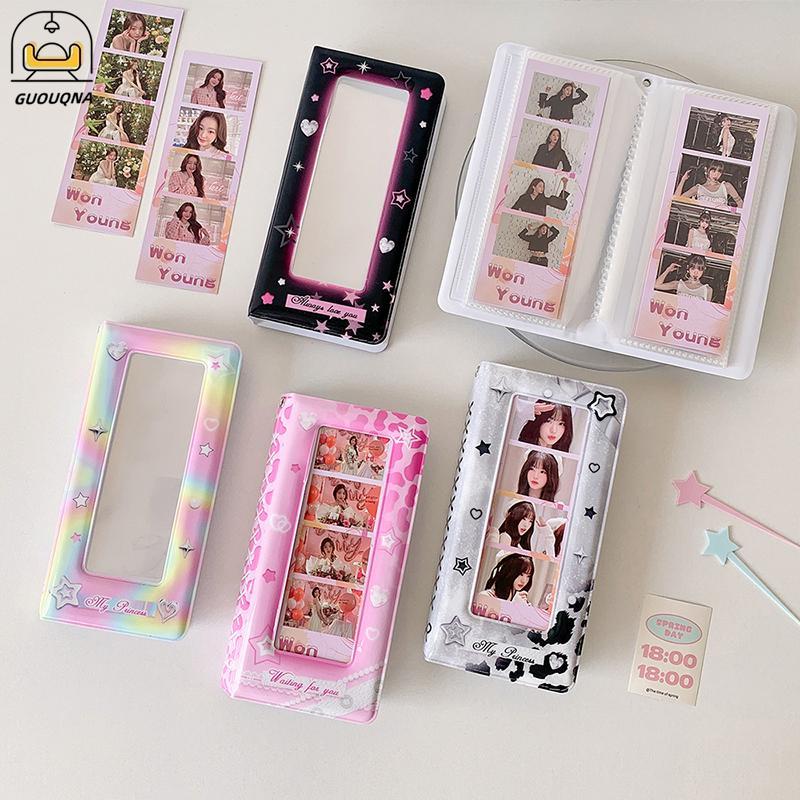 GOOUQNA Star Photo Booth Frames - Photo Booth Album Cho Dải Ảnh 2x6 Inch Album Cưới 2 X 6 Bookmark H