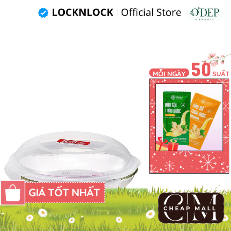 Hộp thủy tinh chịu nhiệt hình tròn Chính hãng LocknLock Glass food container round 530ml LLG883 - CH