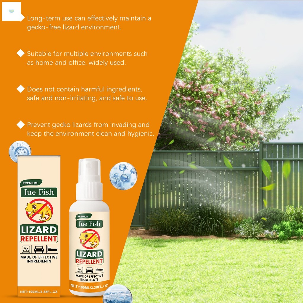 Công thức thực vật tự nhiên Lizard Repellent-Spray an toàn để sử dụng trong nhà và ngoài trời 100ml