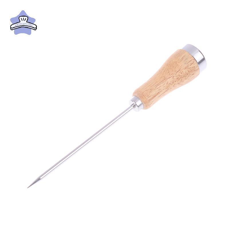 [estereryfor] Ice Pi Ice Icing Breaker Tay cầm bằng gỗ Thép không gỉ Ice Pi Punch Crusher Cotail Sti