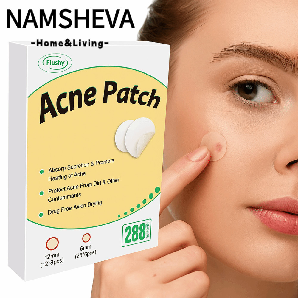 NAMSHEVA 288 Miếng Dán Mụn, Miếng Dán Mụn Vô Hình Hydrocolloid Tròn, Dưỡng Ẩm Miếng Dán Zit Chống Th