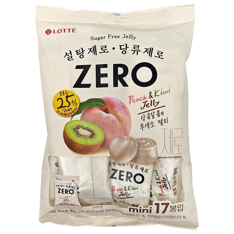Hàn Quốc Nhập Khẩu Lotte ZERO Peach Kiwi Fruit Kiwi Hương Vị Trái Cây Không Đường Kẹo Mút Hàn Quốc Đ