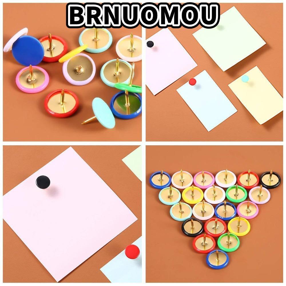 BRNUMOU 100 Cái Tacks, Tacks Point Bulletin Vẽ Chân đẩy tròn, Đồ dùng văn phòng Ngón tay cái Đầu trò