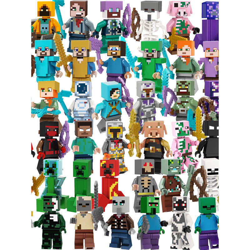 Minecraft Cactus Knight Explorer Magic Crawler Corpse Shell với Magic Diamond Sword Pick Khối xây dự
