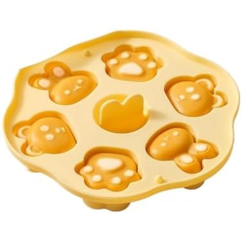 Baby's complementary food steamed cake mold silicone box rice cake baking tool(Grapefruitpowder)