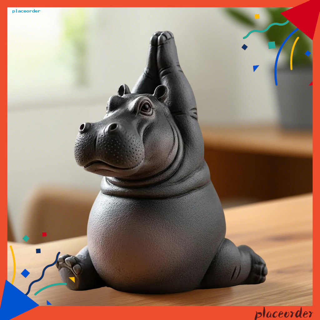 [PO] Yoga Hippo Trang Trí Đáng Yêu Yoga Hippo Sưu Tập Thủ Công Yoga Hippo Hình Tượng Tượng Hippopota
