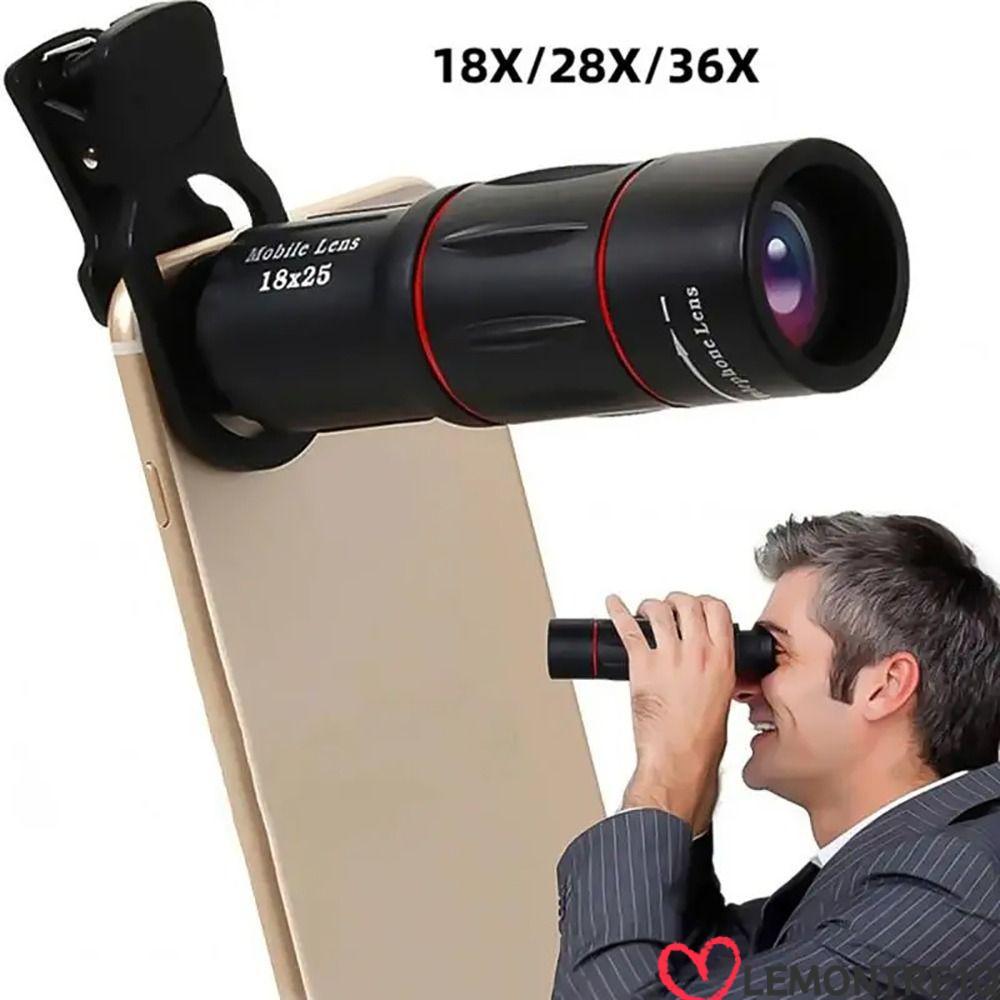 LEMONTREE 1 Bộ Kính Thiên Văn Một Mắt, Ống Kính Máy Ảnh Điện Thoại Di Động Zoom 18 / 28 / 36X, Ống K
