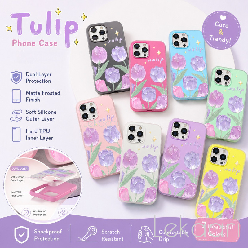 Ốp Hoa Tulip Cho Samsung Galaxy A57 A37 A27 A17 A07 A56 A36 A26 A16 A06 A05 A05s M17 M077 M05 F17 F0