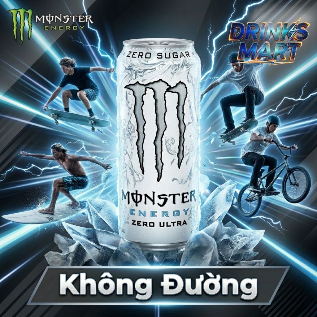 Nước Tăng Lực Không Đường Monster Energy Zero Sugar Ultra Lẻ 1 Lon 355ml Các Vị | Drinks Mart