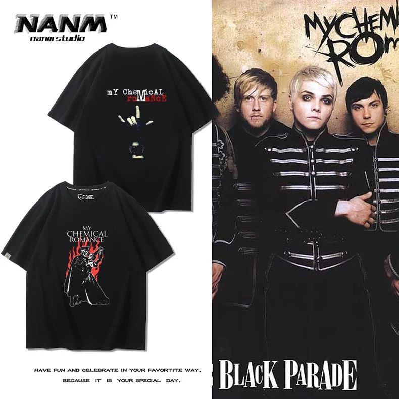 My Chemical Romance My Chemical Romance Band Hàng hóa ngắn tay Nam Nữ Cotton Nguyên chất Top 5.11